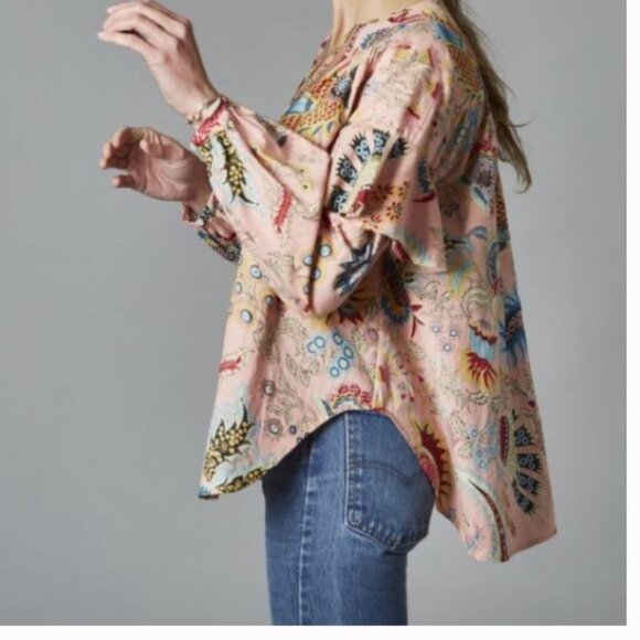 Rachel Comey  Willow Top in Peach Tapestry Floral  Long Sleeve Sz 6 - Picture 2 of 10